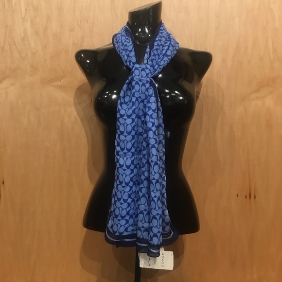 🌲COACH SILK CHIFFON SCARF WITH TAGS🌲 - Picture 1 of 6